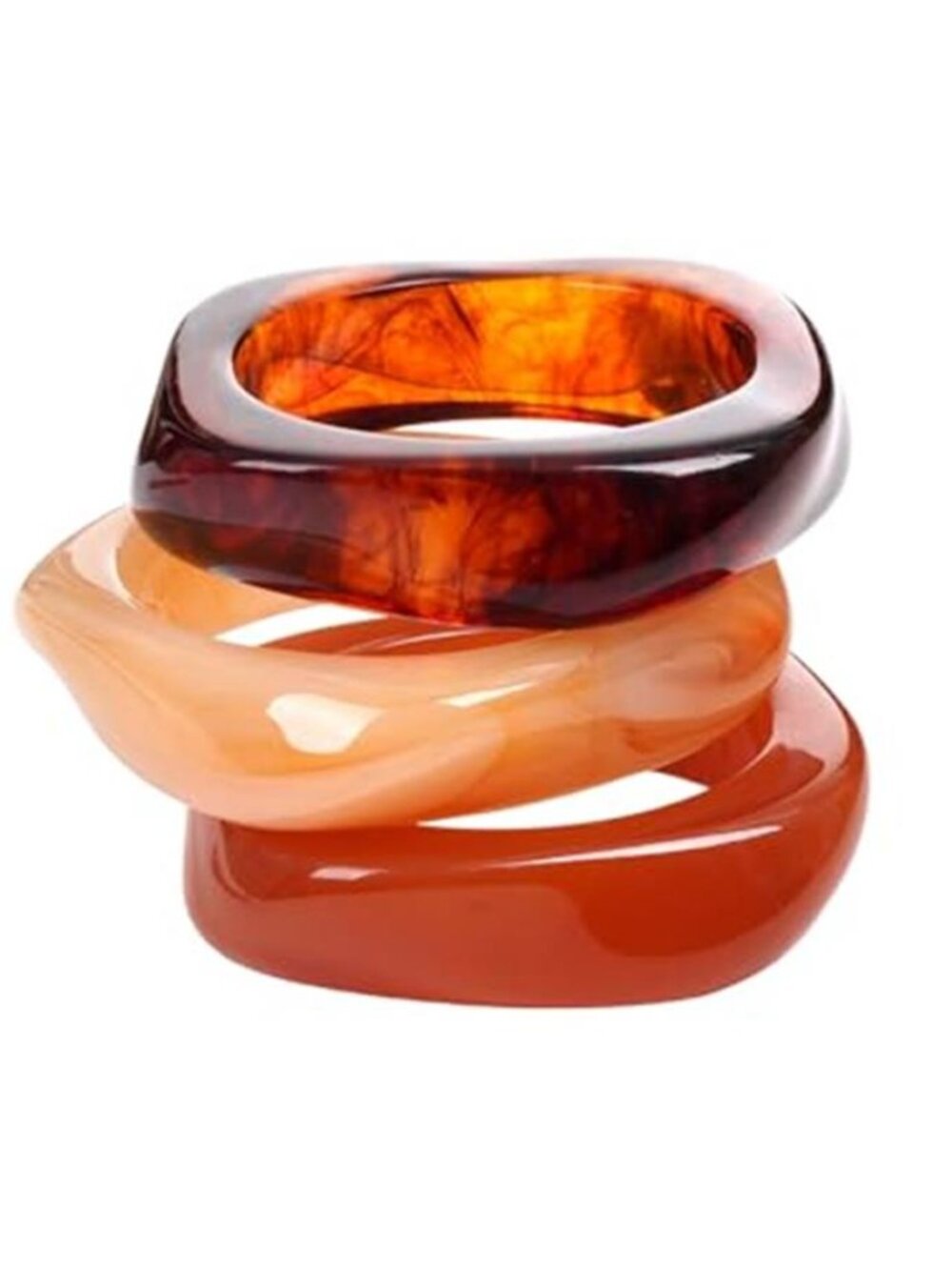 Chunky Bracelets Chunky Bangles for Woman Thick Resin Bangles | 3 Pcs